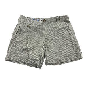 Banana Republic Women's Seersucker Shorts Size 4Green Striped 100%‎ Cotton